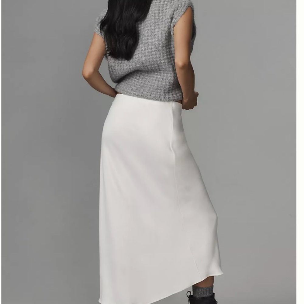 Anthro Tilda White Maxi Slip Skirt